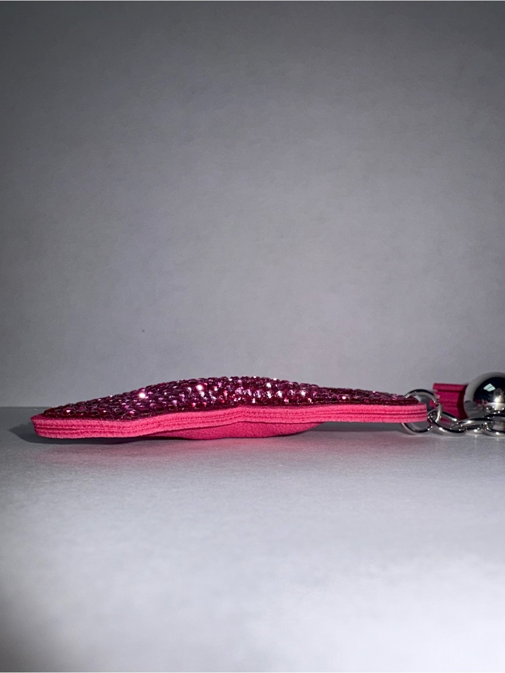 Pink Rhinestone Breast Cancer Awareness Ribbon Soft Bag Charm - Picture 4 of 7